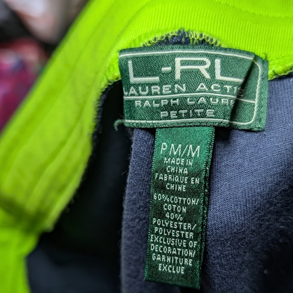 Lauren Ralph Lauren Tracksuit Set Navy + Green Jacket + Pants Women's Size PM - Picture 4 of 8